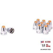 Chrome Lug Nut Covers for semi Trucks, 33mm Lug nut Covers, Screw on, Orange