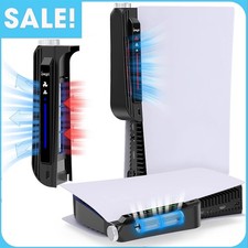 LED Cooling Fan for Playstation 5 PS5 Console, 3 Speeds and USB Port (White) UK