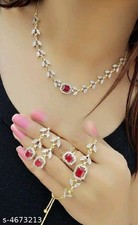 Indian Bollywood Designer Gold Plated Necklace Earring Jewellery Set