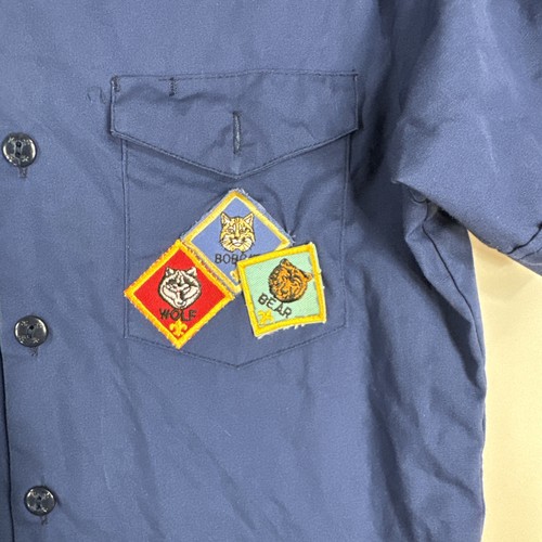 Camicia Boy Scouts of America Cub Scout Uniform Youth USA blu taglia media danni - Foto 3 di 17