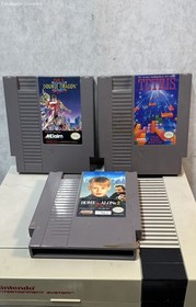 Nintendo NES Console Lot w/ Advantage, 2 Zappers, Double Dragon & 3 Games