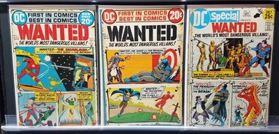 WANTED #1 2 14 DC 1972 SUPERMAN BATMAN JOKER FLASH PENGUIN CLASSIC BRONZE AGE!