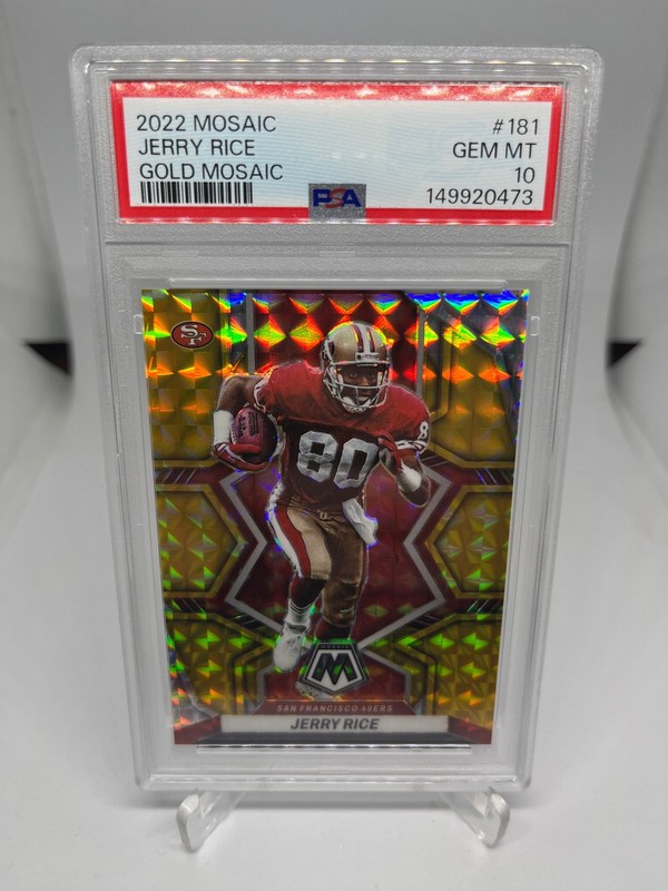 2022 Panini Mosaic #181 Jerry Rice Mosaic Gold #/10 PSA 10 Gem Mint 49ers HOF
