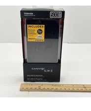 Toshiba Canvio Slim II 500GB Portable External Hard Drive, Black (HDTD205XK3D1)