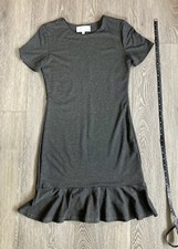 Lauren Gabrielson Tshirt Dress with ruffle Grey Size Small