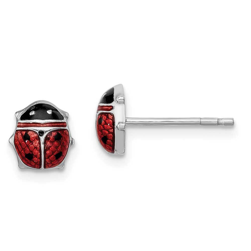 Sterling Silver Madi K Enameled Children's Red Lady Bug Post Earrings Sterling Silver Madi K Enameled Children's Red Lady Bug Post Earrings