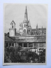 Der Hof des Klosters Batalha in Portugal. Mosteiro da Batalha Holzstich von 1874