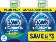Powerwash Gain Original Dish Spray, Liquid Dish Soap 2 Refills, 43 Fl Oz 0.38 per fl oz