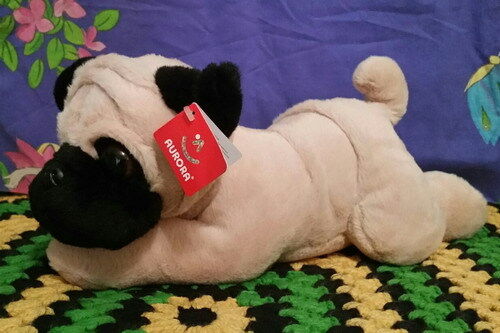 Very cute 30cm laying plush PUG puppy by Aurora - Picture 1 of 2