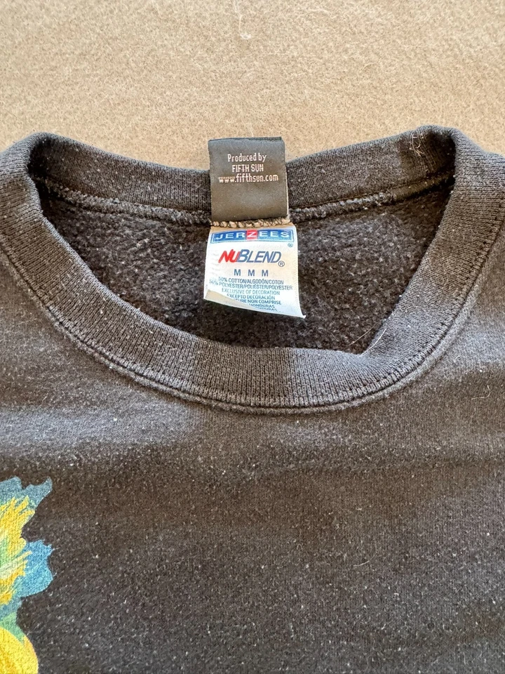 Sudadera Fifth Sun Mujer Mediana Nueva York Floral Estatura de la Libertad Negra Crew Foto 2 de 4