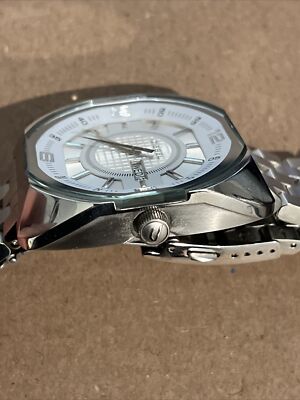 Diesel DZ1120 Rare Chunky Square White silver mirror EUC | eBay