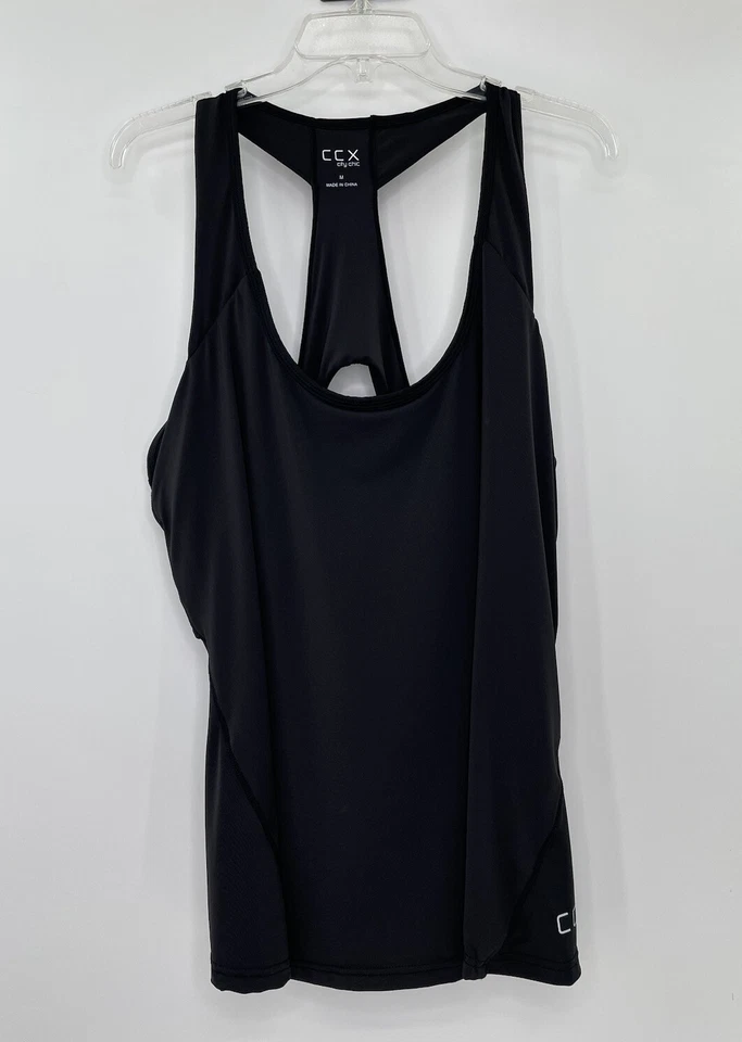 Sujetador de natación CCX City Chic negro espalda deportiva incorporado talla mediana para mujer Foto 2 de 4