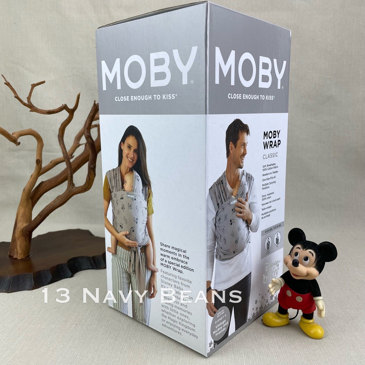 MOBY Wrap Classic DISNEY Mickey Mouse Soft Breathable Carrier for