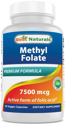 Best Naturals Methyl Folate 15000 mcg (15mg) (Most Bio-Available) 60 Tablets