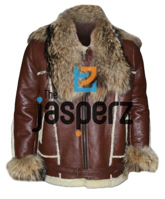 B3 Bomber Aviator Real Shearling Raccoon Fur Collar Cuffs Real leather Jacket