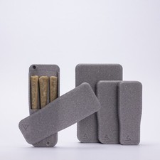 Pre-Rolls Case, Magnetic Cigarette Crush Proof Holder, G. Platinum Silver Large