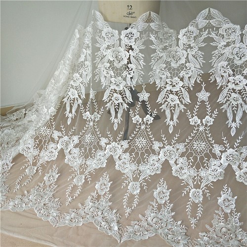 Embroidery Dancing Evening Dress Tulle Blossom Wedding Bridesmaid Lace Fabric - Picture 2 of 5