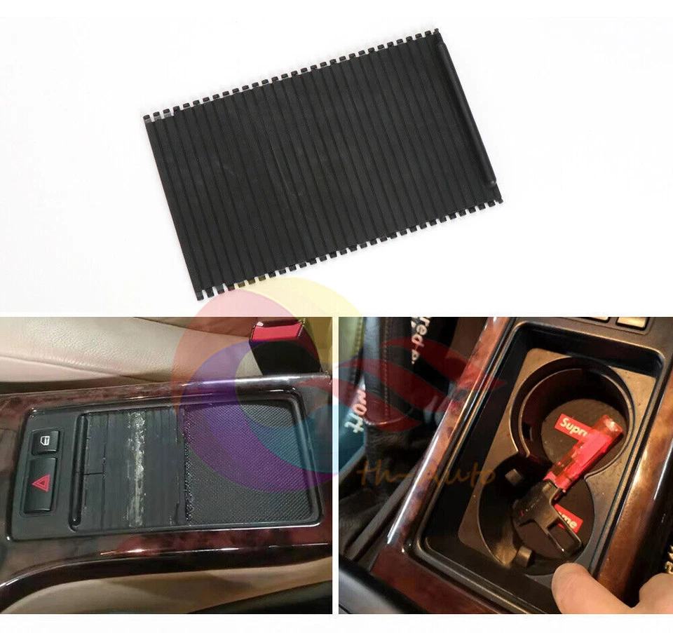 1x Balck Front Console Cup Holder Roller Blind Cover For BMW E53 X5 1998-2006 - Изображение 4 из 4