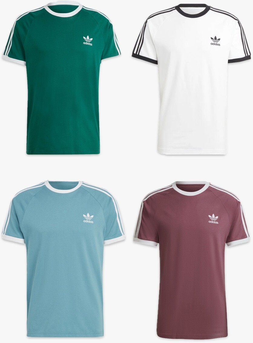 Adidas Originals T-Shirt 3 Streifen Baumwolle Hemd Freizeit Sport Fitness M-2XL