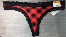 Women's Black and Red Thong Size Small NWT