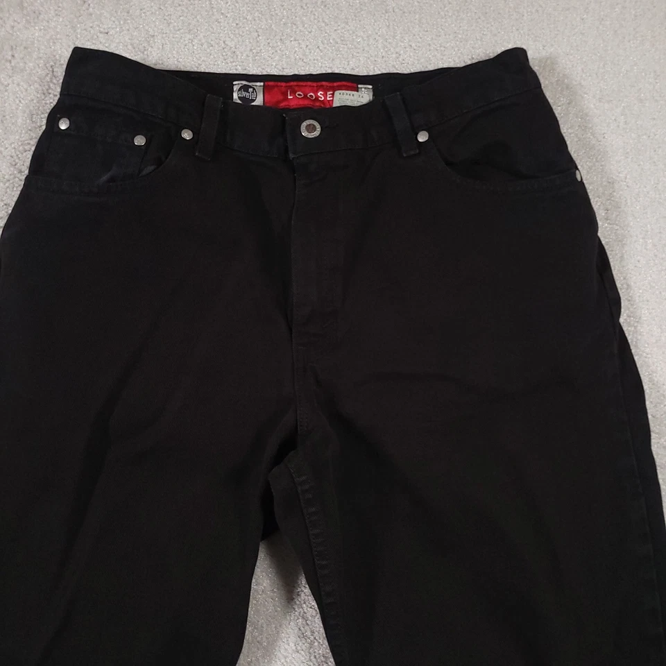 Pantalones de mezclilla vintage Levis para mujer 12 Reg M Tencel negro plata lengüeta calce suelto hechos en EE. UU. Foto 3 de 4