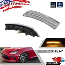 JDM Clear Lens Amber Full LED Side Marker Lights For 22+ Subaru BRZ Toyota GR86