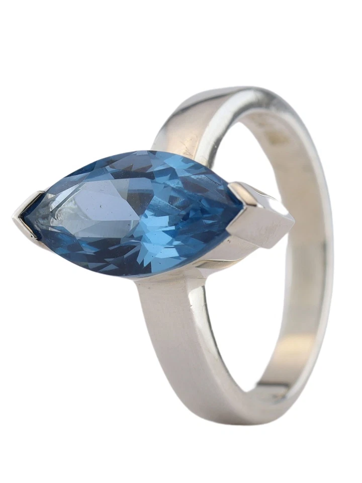 MIAMAR 0932282 Damen Ring Sterling-Silber 925 blau 52 (16.6)