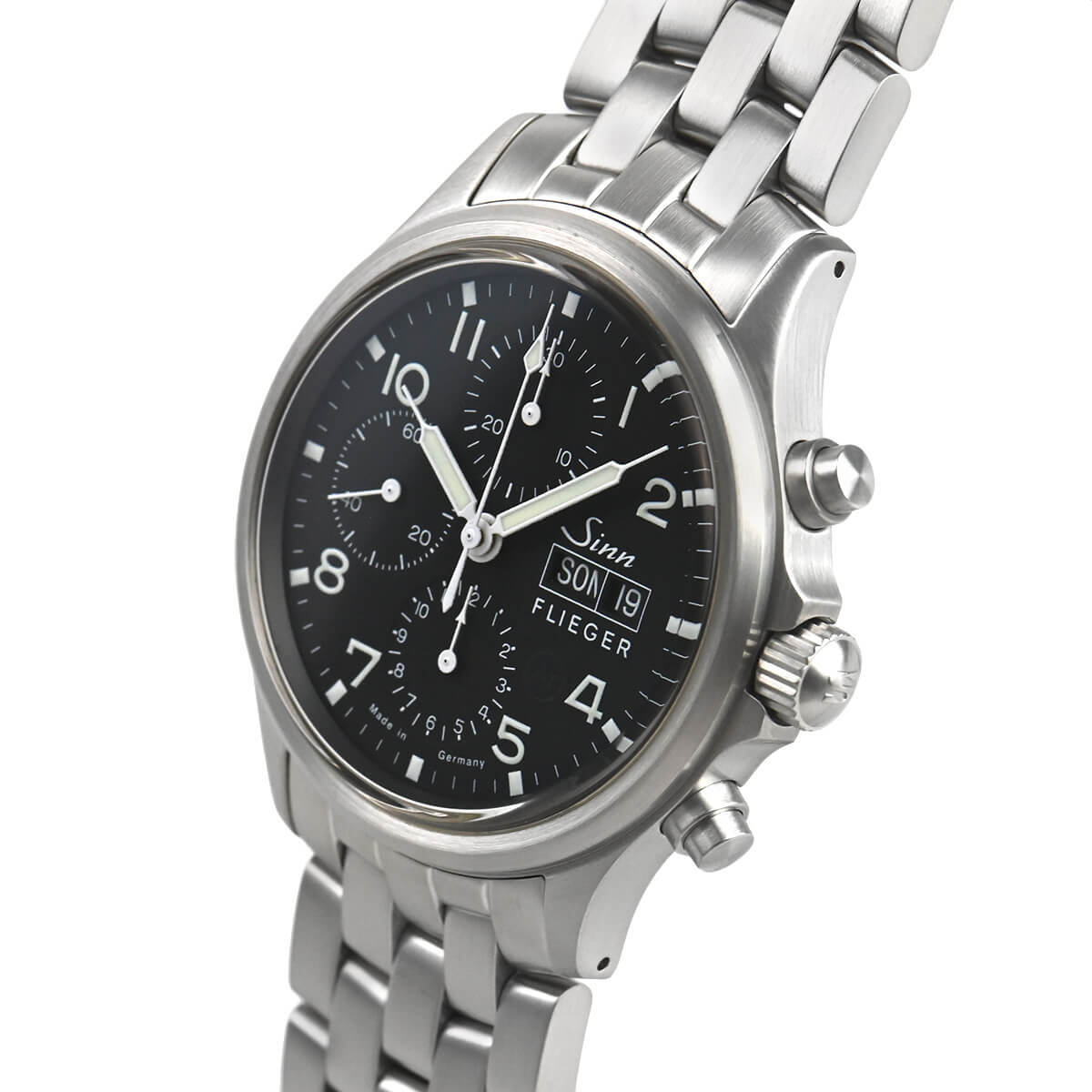 サイカスカイルンシアナ　M6 SINN 358.SA.FLIEGER Instrument Chronograph Men's Automatic Black