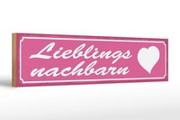 Holzschild Spruch 46X10 Cm Lieblingsnachbarn Herz Geschenk Deko Schild