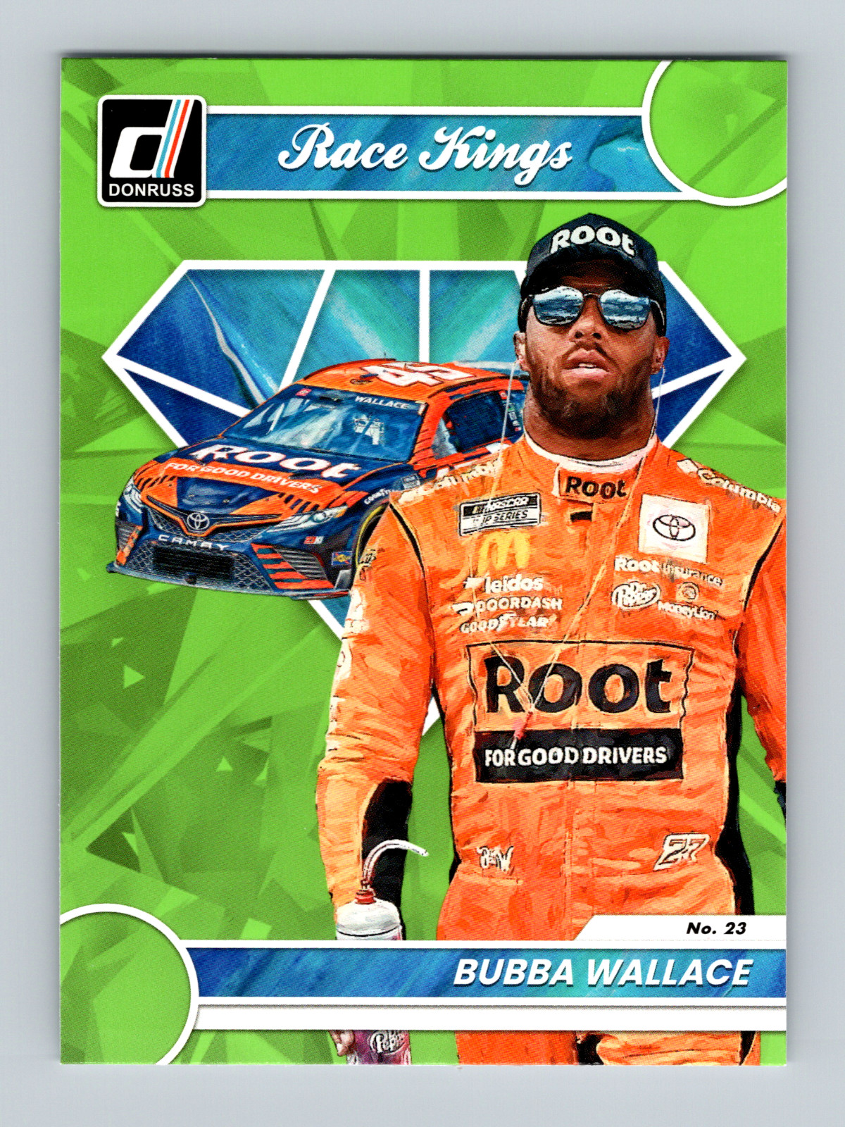 2023 Donruss Racing Race Kings LIME GREEN #18 Bubba Wallace