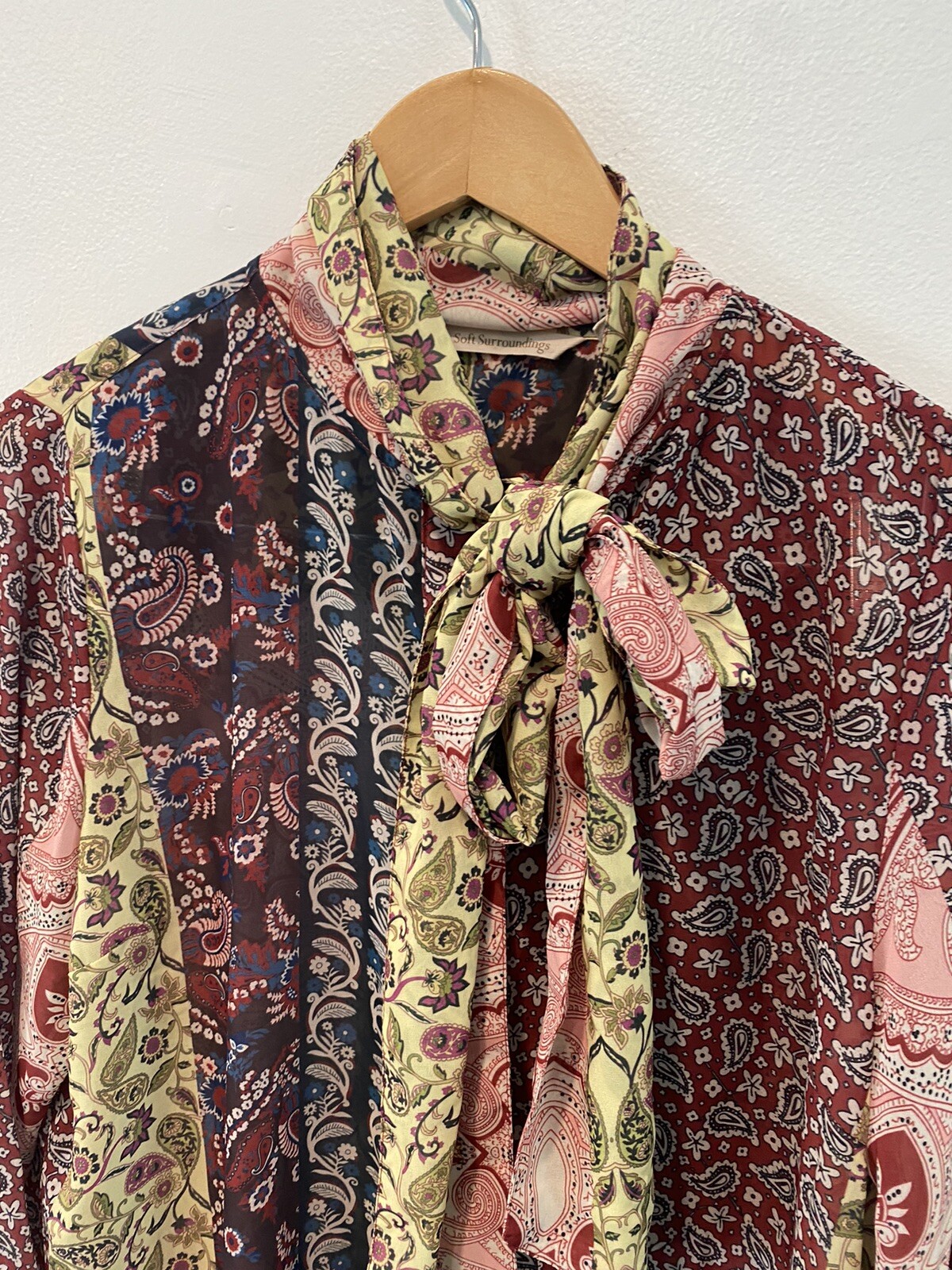 Soft Surroundings Langdon Paisley Patchwork Blous… - image 5