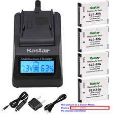 Kastar Battery LCD Fast Charger for Samsung SLB-10A  Samsung HZ15W L110 L200