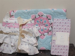 New Pottery Barn Kids Brooklyn Crib Quilt Skirt Sheet S 3 Pink