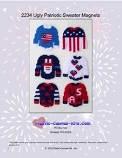 Ugly Patriotic Sweater Magnets- Plastic Canvas Pattern or Kit