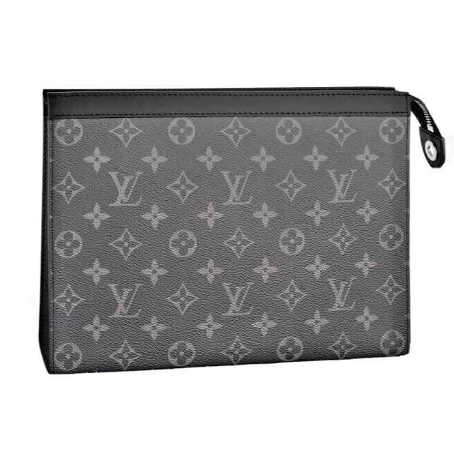 LOUIS VUITTON Voyage MM Monogram Eclipse Pochette Bag Black