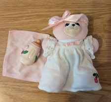 Vintage Fisher Price Briarberry Baby Anna Bear Plush Stuffed Animal Pink 1999