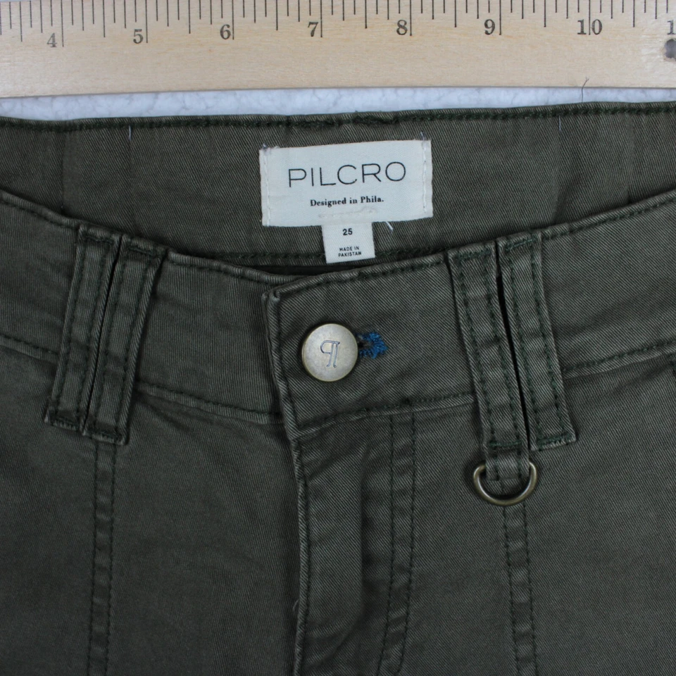 Женские брюки PILCRO Surplus размер 25 однотонные зеленые - Изображение 2 из 4