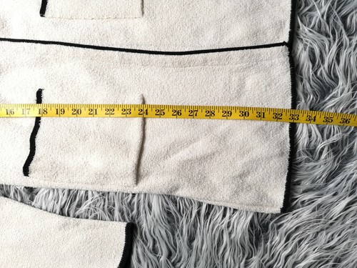 ZARA KNIT WOMEN'S OFF WHITE BLACK TRIM LONG SLEEVE POCKETS CARDIGAN SIZE S - Picture 4 of 9