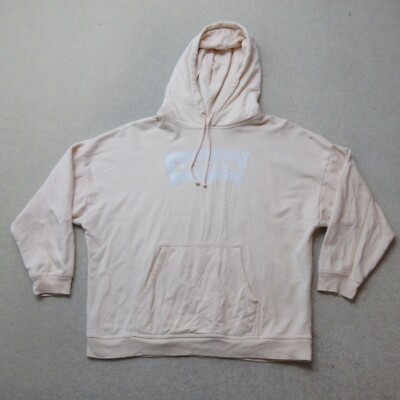 Levi's Pullover Hoodie Damen Beige XL 100% Baumwolle Jersey Red Tab Oversized