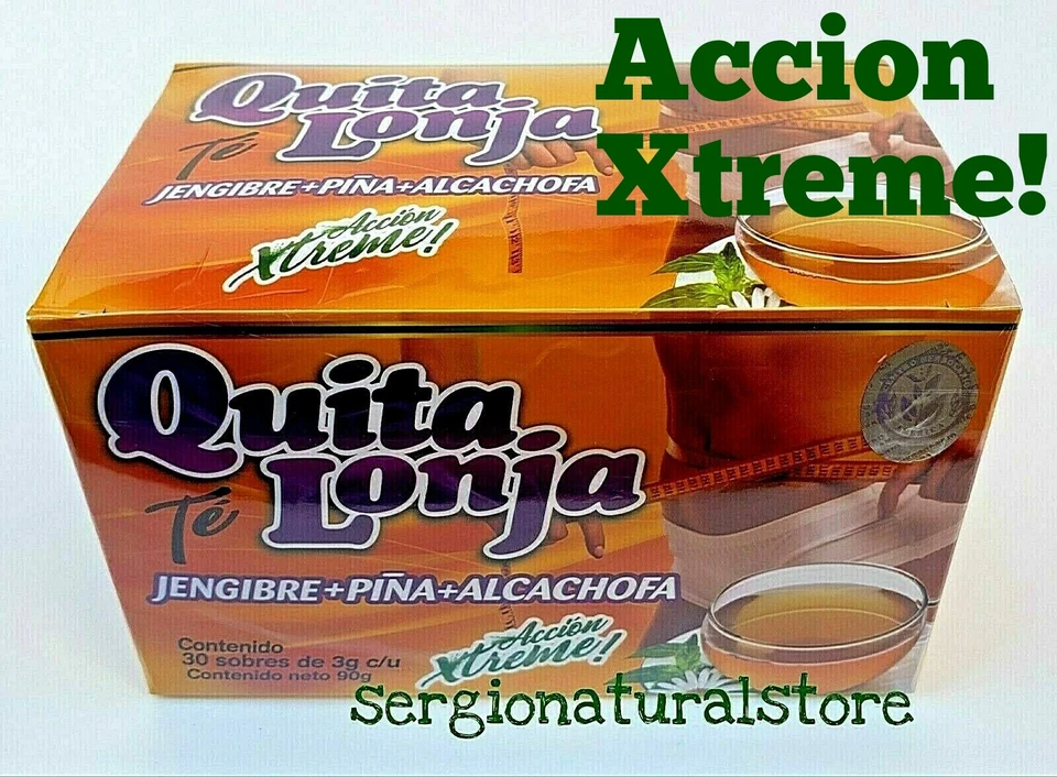 2 Packs TE QUITA LONJA TEA Jegibre + Piña 60 Bag Accion Xtreme Support Efectivo - Image 3 of 4