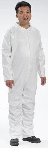 WestChester White Disposable Coverall Microporous Zipper Front Collar Size L - product listing photo