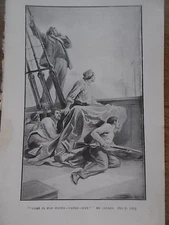 Original 1919 Print / Book Illustration The Empire Annual for Boys WAR on SHIP