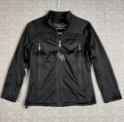NWT LADIES SOFT SHELL JACKET LEISURE CRAFT APPAREL GROUP BLACK SIZE MEDIUM 1405B