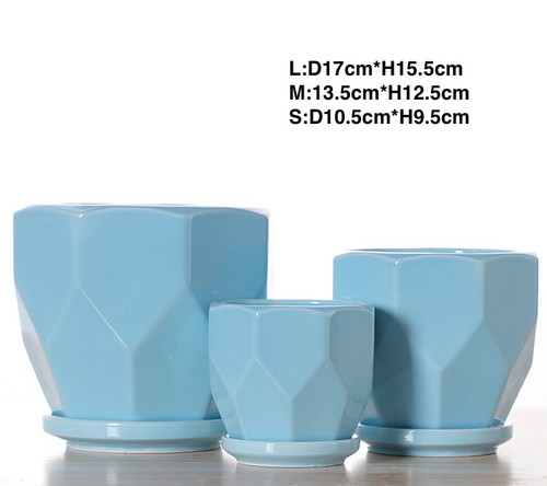 3 PCS POTS&TRAY 3 SIZE SET POTS HEAVY POTTERY CERAMIC FLOWER PLANT POTS 03 - Picture 17 of 17