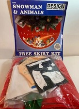 Design Works Christmas Tree Skirt Kit Snowman  Animals Holiday Craft s 