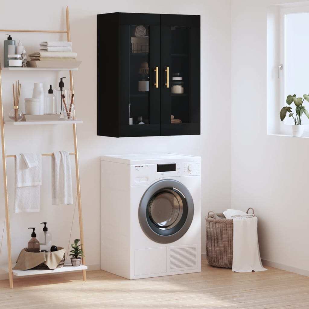 vidaXL Wall Mounted Cabinet Black 69.5x34x90 cm