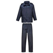 Image of PORTWEST Essentials Rainsuit (2 Piece Suit) Waterproof Rain Jacket Trousers L440