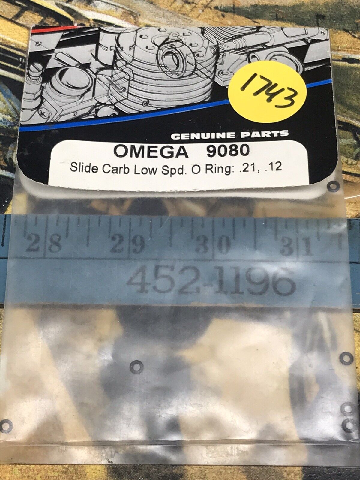 OMEGA 9080 Slide Carburetor Low Speed O-Ring: .21, .12 NewInPack USA Shipped 