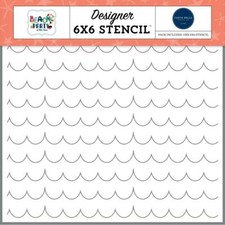 Crafts CB 6X6 Plastic Stencil Beach Party Scallops