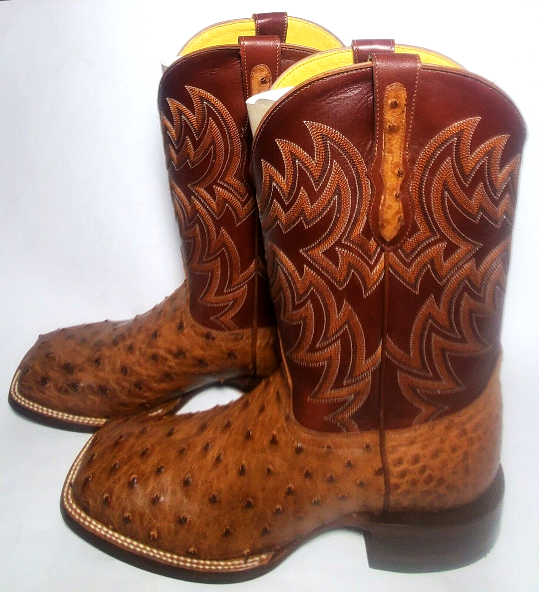 Cavender's by Old Gringo Brown Full Quill Ostrich Square Toe Boots